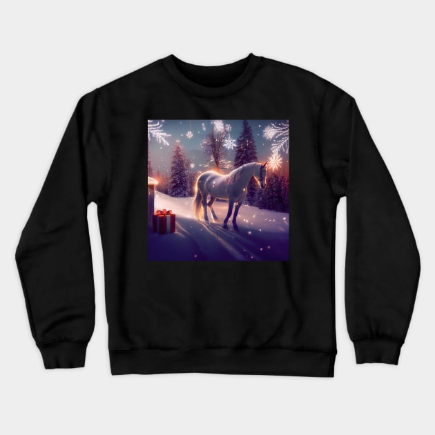 Christmas Horses Series Crewneck Sweatshirt by VISIONARTIST